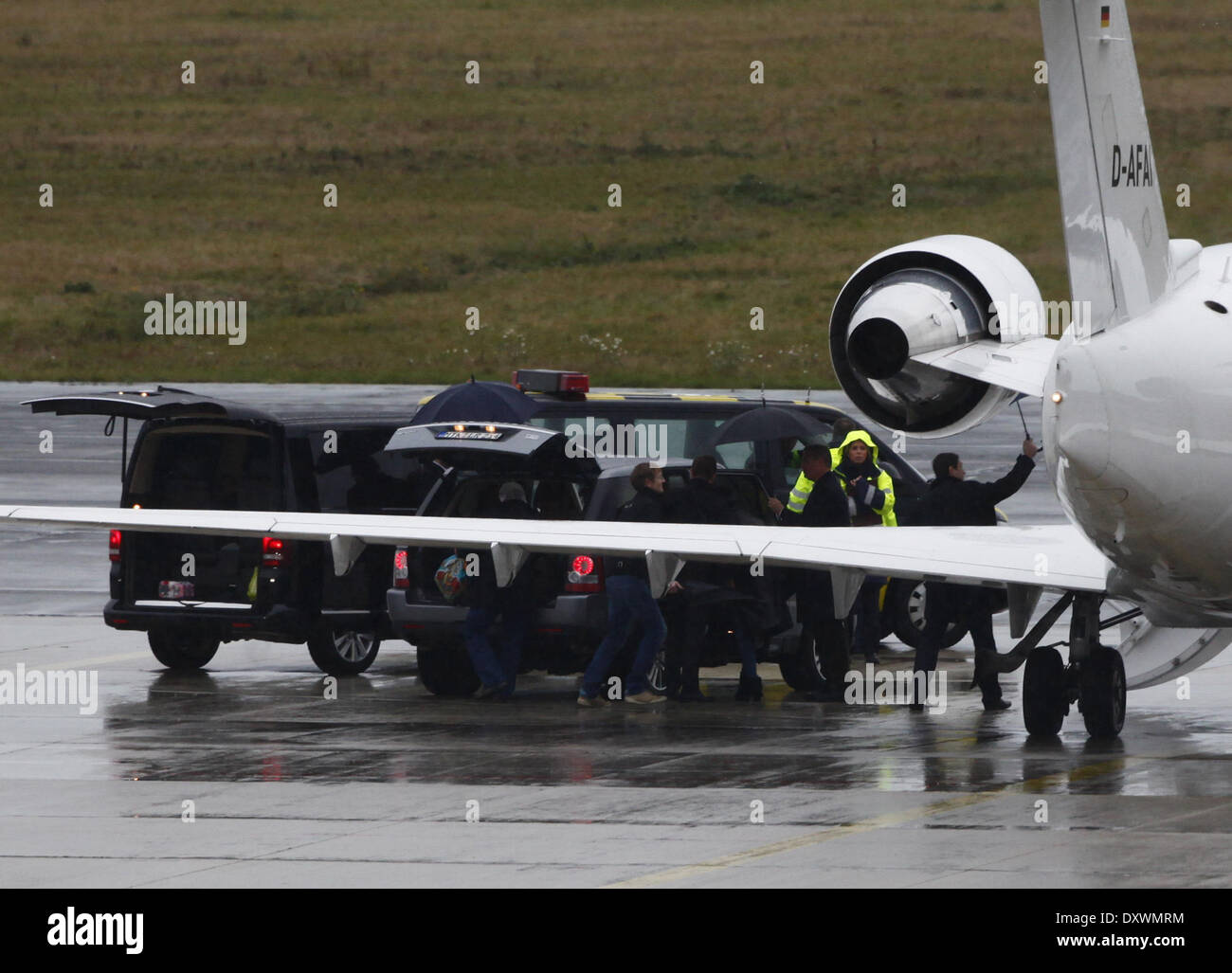 Halle Berry arriving on a private jet at Bremen airport to promote the