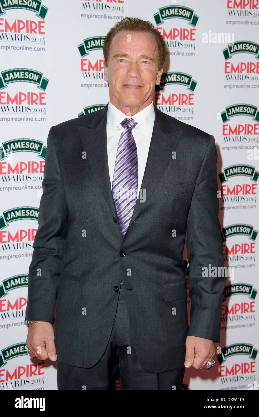 Arnold Schwarzenegger arrives for the Empire Awards. Stock Photo