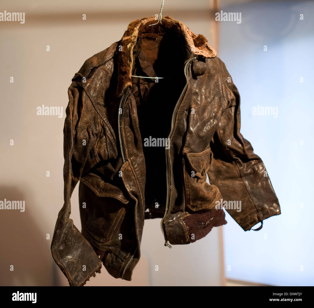 World War 2 leather flying jacket Stock Photo