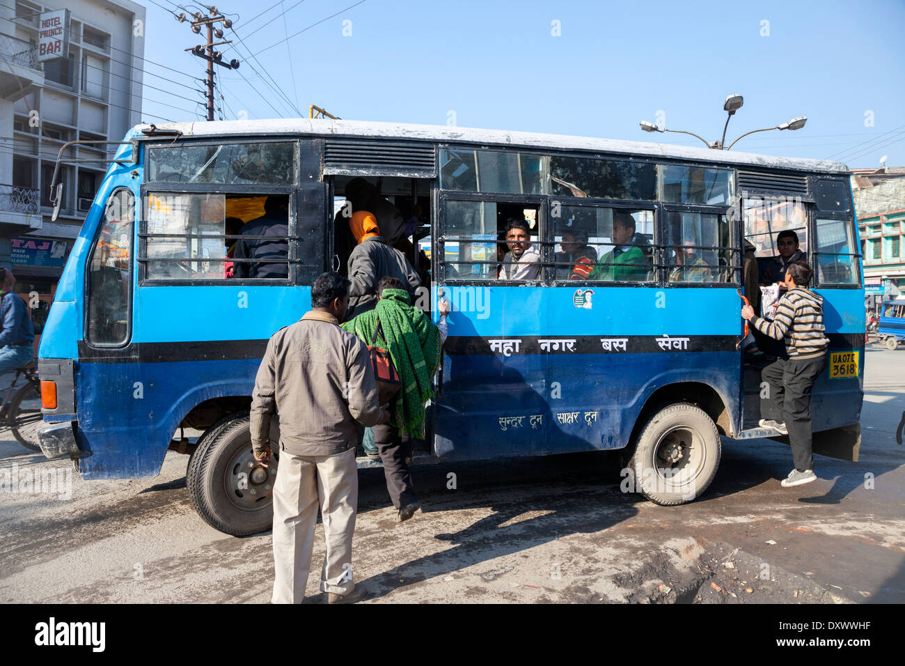 India, Dehradun. City Bus Stock Photo Alamy
