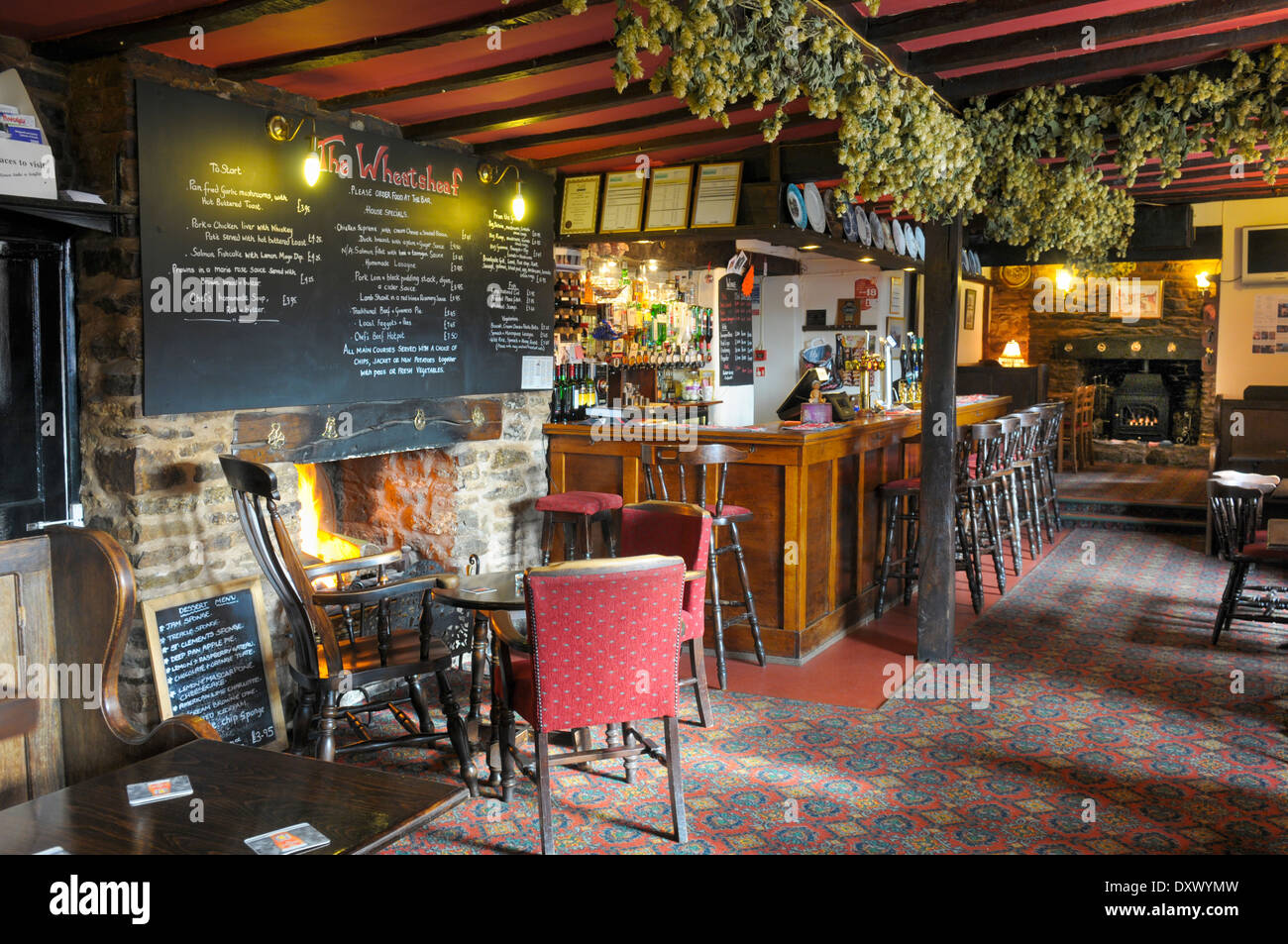 Inside the Wheatsheaf pub, Ludlow, Shropshire, England Stock Photo Alamy