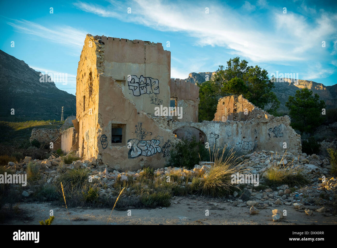 A ruined Spanish farm house. Stock Photo