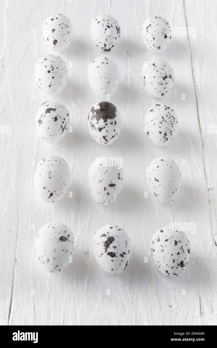Quail eggs are small and colourful. They can be eaten raw or cooked and