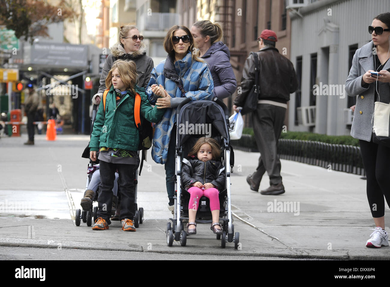 Sarah Jessica Parker takes her son James Wilkie and twins Tabitha and
