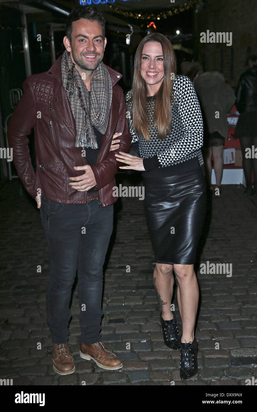 Melanie C and Guest Coldplay attend a party to celebrate the launch of graffiti artist Paris' latest exhibition. Items on show were used onstage during the band's recent Mylo Xyloto tour and feature artwork created by the band. London UK- 28.11.12 Featuri Stock Photo