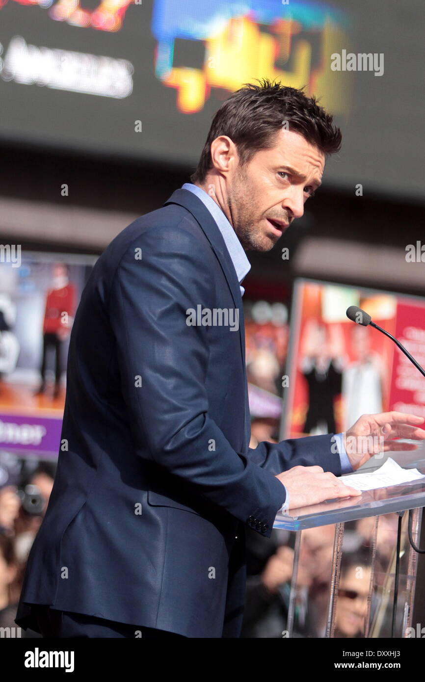 Hugh Jackman is honoured with a Hollywood Star on the Hollywood Walk of ...