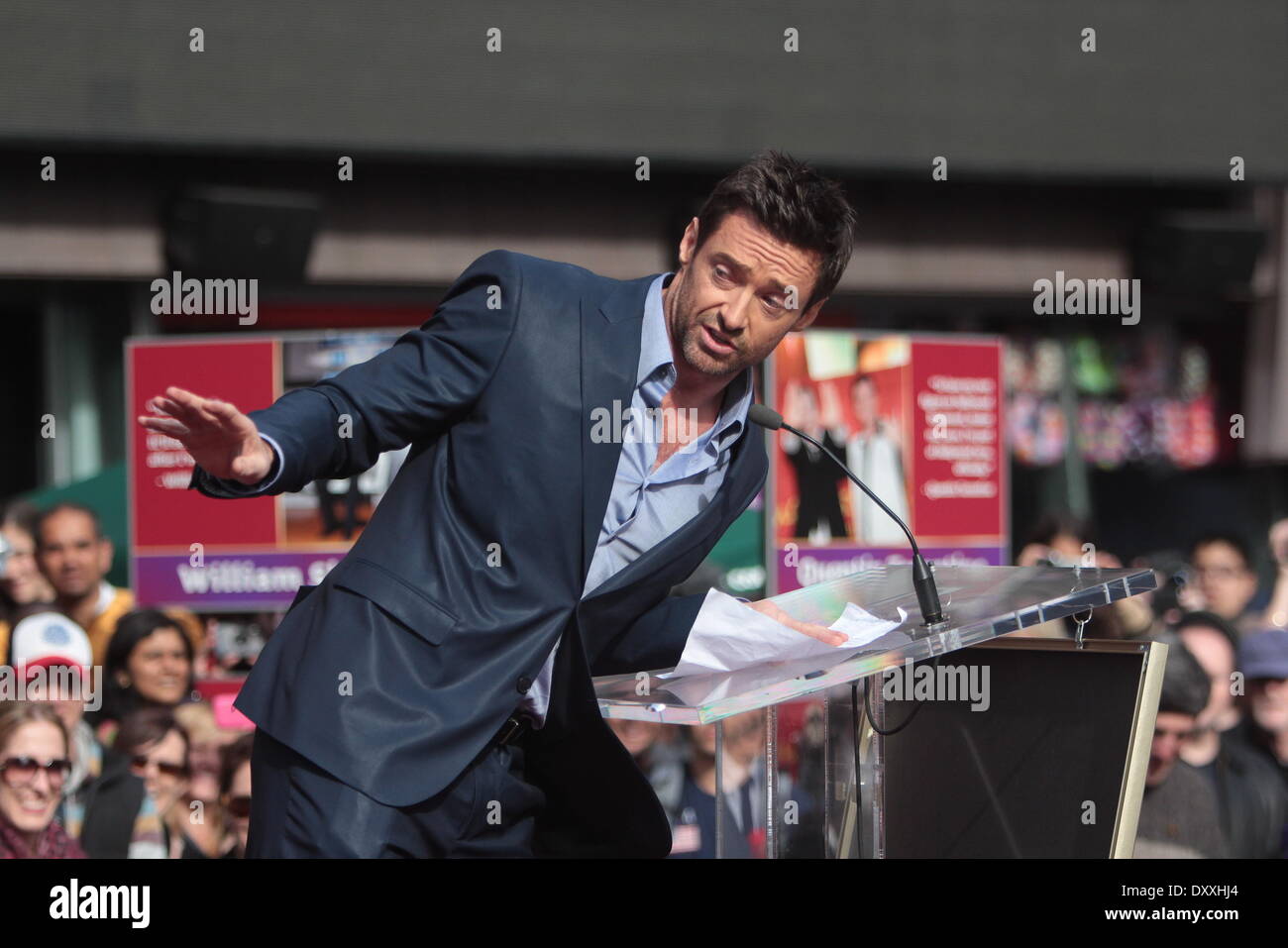 Hugh Jackman is honoured with a Hollywood Star on the Hollywood Walk of ...