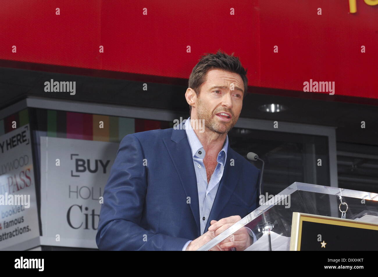 Hugh Jackman is honoured with a Hollywood Star on the Hollywood Walk of ...