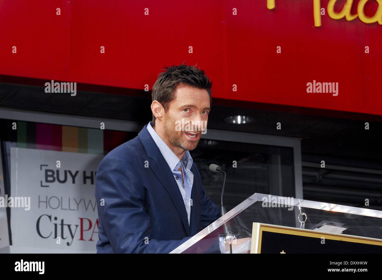 Hugh Jackman is honoured with a Hollywood Star on the Hollywood Walk of ...