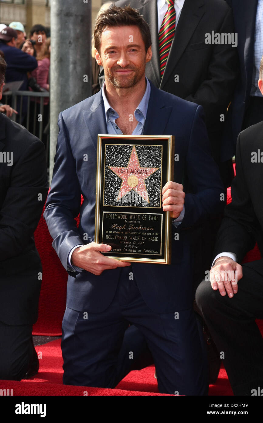 Hugh Jackman is honoured with a Hollywood Star on the Hollywood Walk of ...