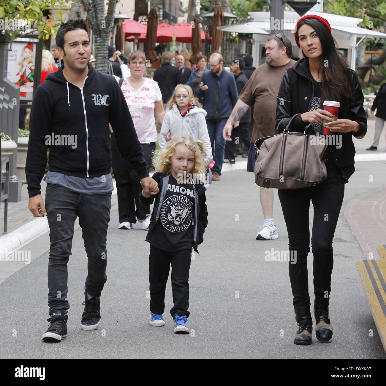 Pete Wenz takes his son Bronx Mowgli Wentz and girlfriend Meagan Camper ...