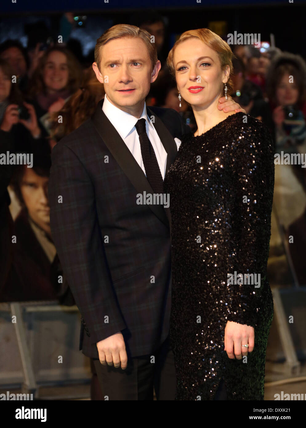 Martin Freeman and Amanda Abbington The Hobbit An Unexpected Journey U.K. premiere Arrivals