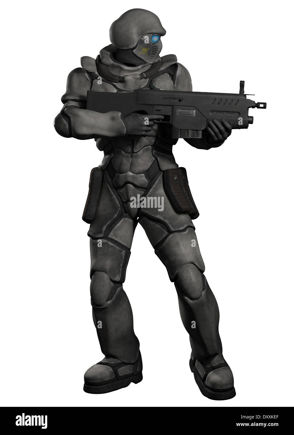 Space Marine Trooper with Heavy Rifle Stock Photo