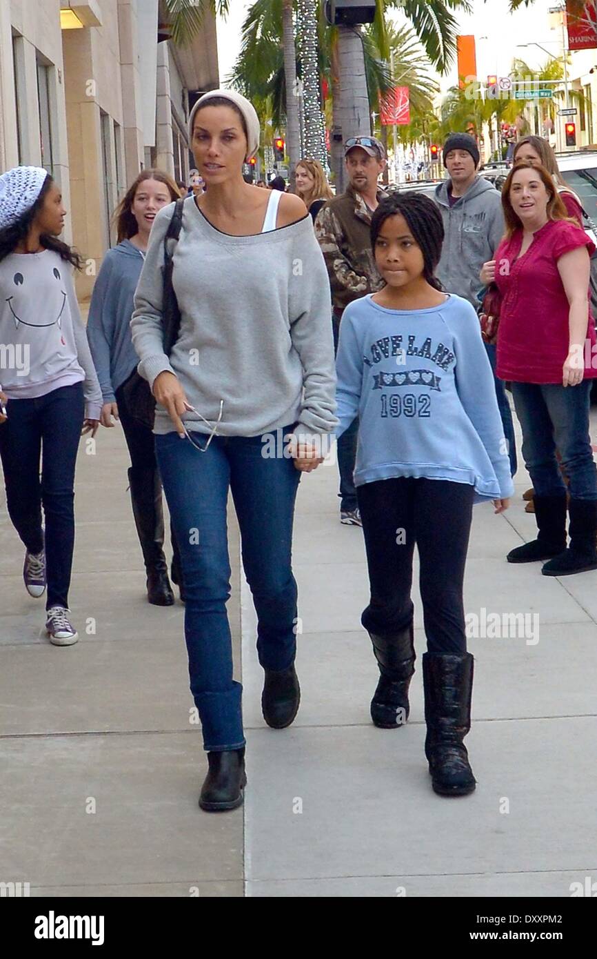 Nicole Murphy and her daughter are seen shopping on Christmas Eve on Rodeo  Drive Los Angeles California - 24.12.12 Featuring: Nicole Murphy and her  daughter are seen shopping on Christmas Eve on