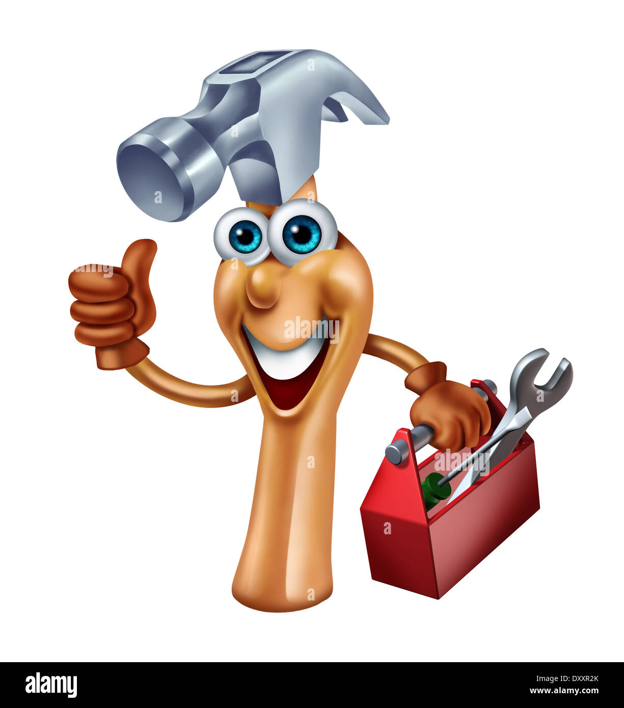 Tools character and handyman tool icon concept as a friendly cartoon