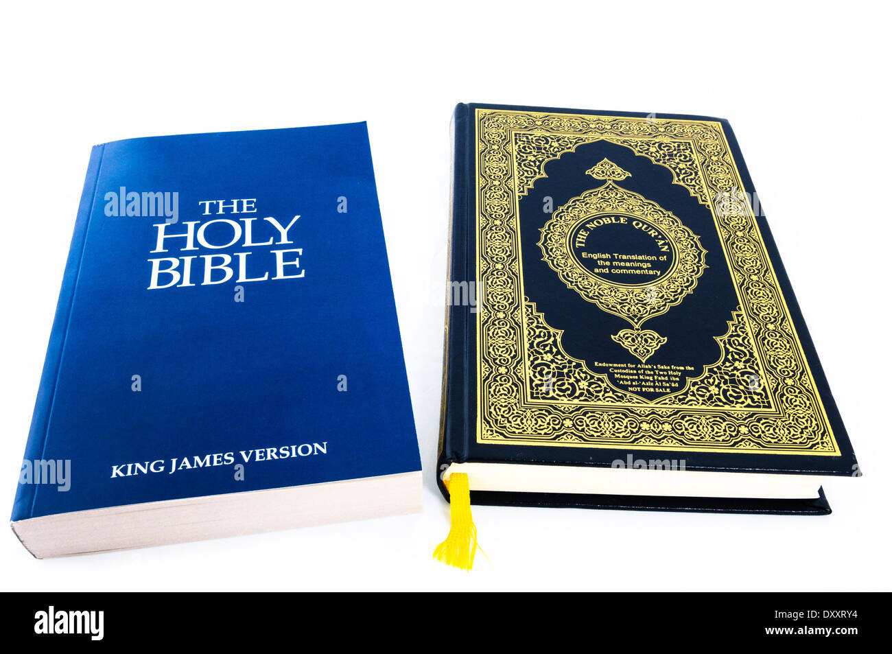 A Qu'ran and a Holy Bible Stock Photo