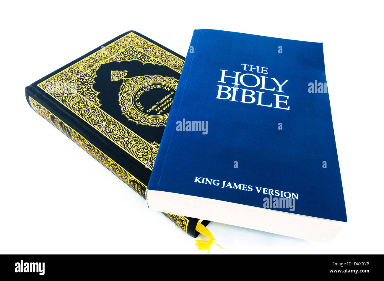 A Qu'ran and a Holy Bible Stock Photo