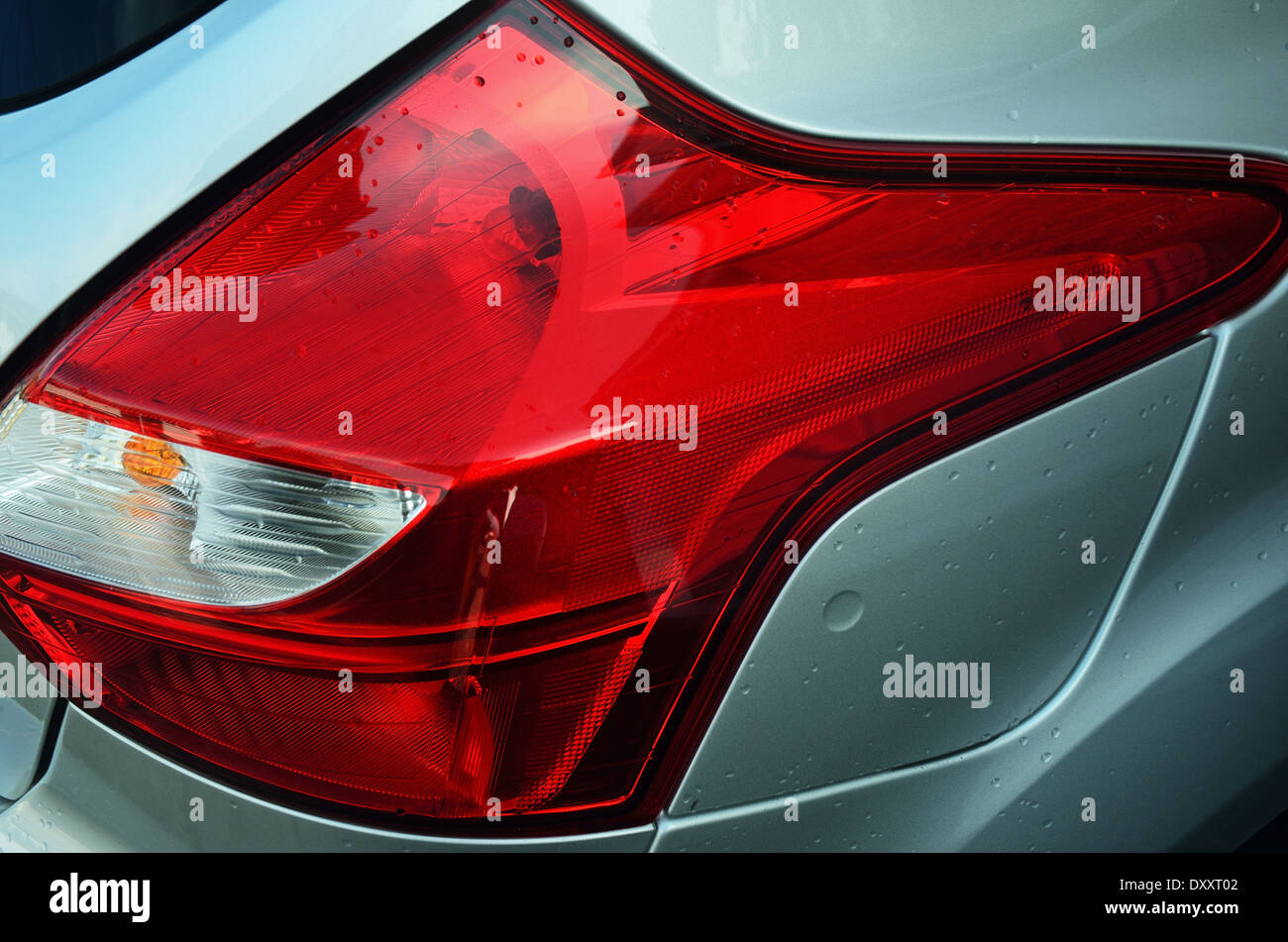 Rear Brake light and petrol cap of Ford Focus 2012 Stock Photo