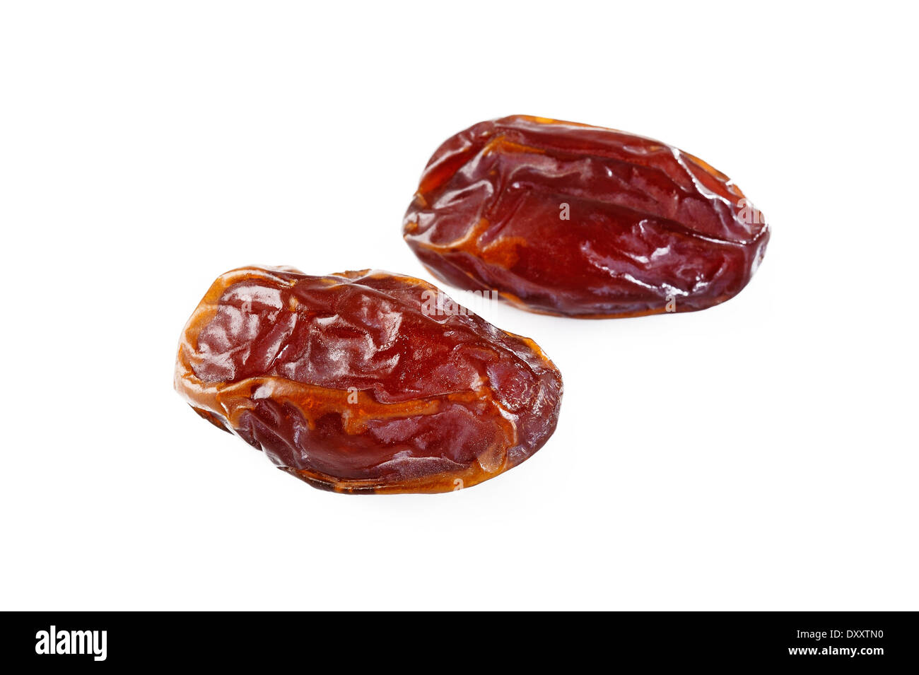 dried date fruit on white background Stock Photo