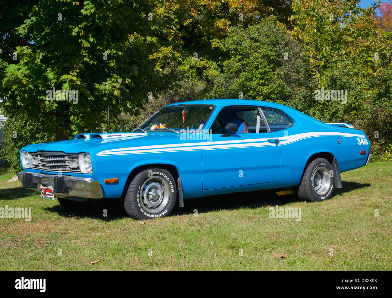 1973 Plymouth Duster 340; Roxton Pond, Quebec, Canada Stock Photo