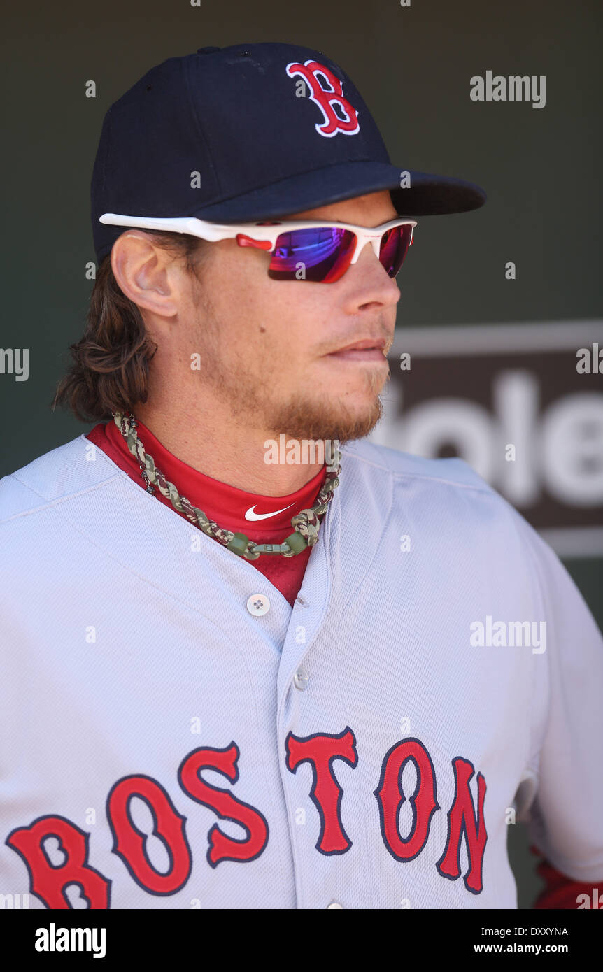 Baltimore, MD, USA. 31st Mar, 2014. Boston Red Sox starting pitcher Clay Buchholz (11). Boston Red Sox vs Baltimore Orioles at Oriole Park at Camden Yards in Baltimore, Maryland. Photo: Mike Buscher/Cal Sport Media/Alamy Live News Stock Photo