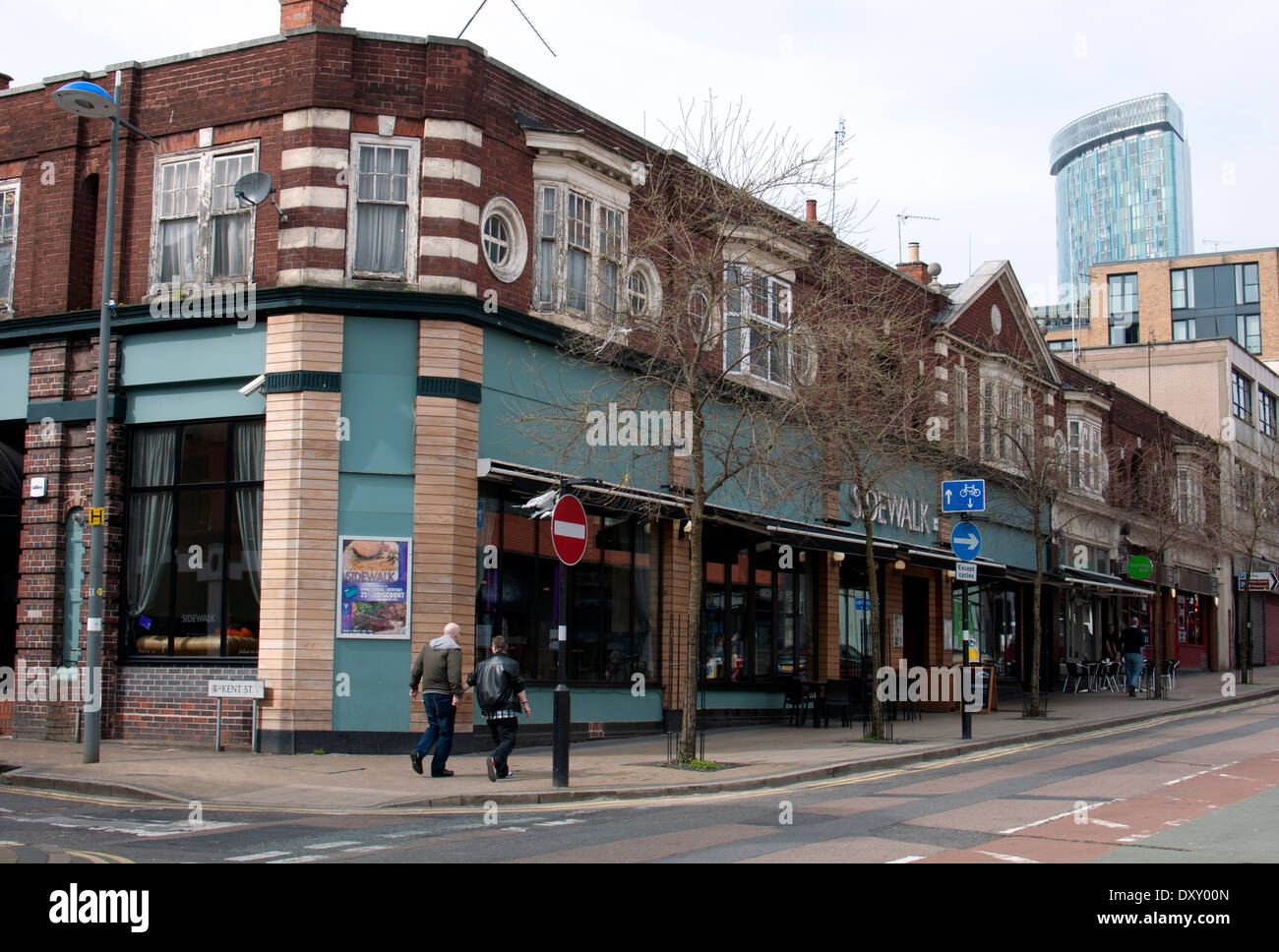 Gay Village, Birmingham, UK. Sidewalk bar and restaurant. Stock Photo