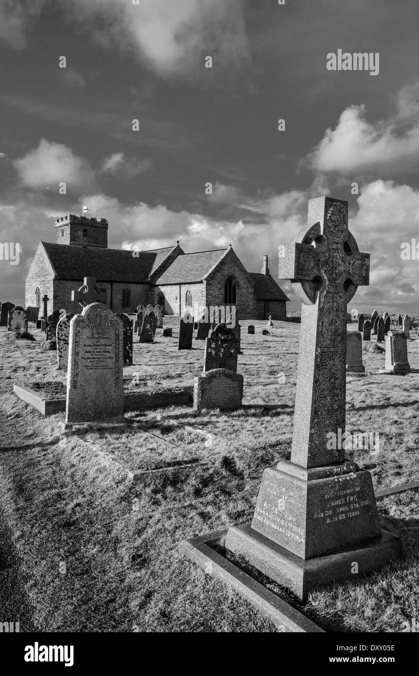 Tintagel Church and Grave Yard in Cornwall Stock Photo