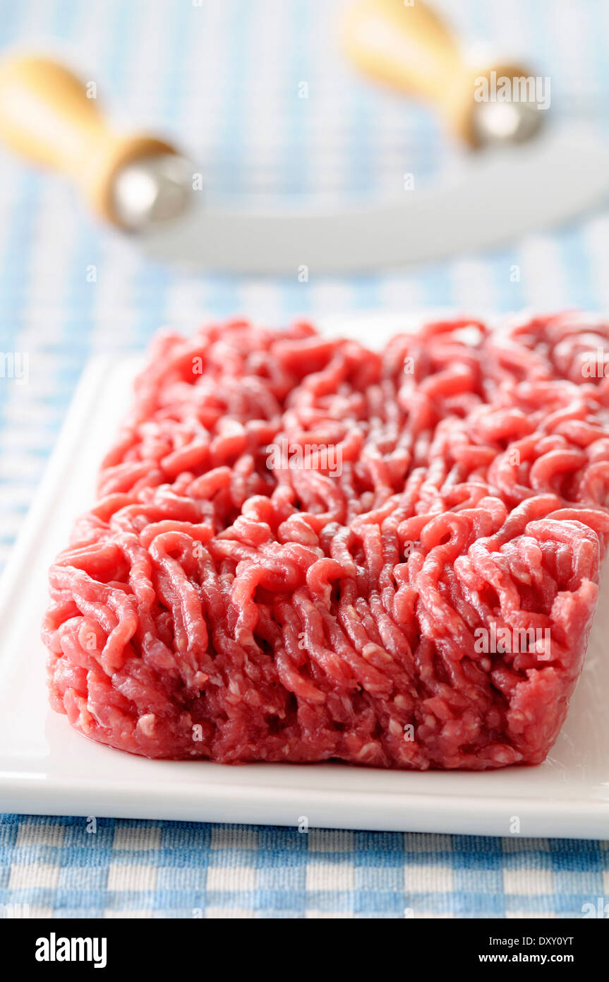 Raw hamburger Stock Photo