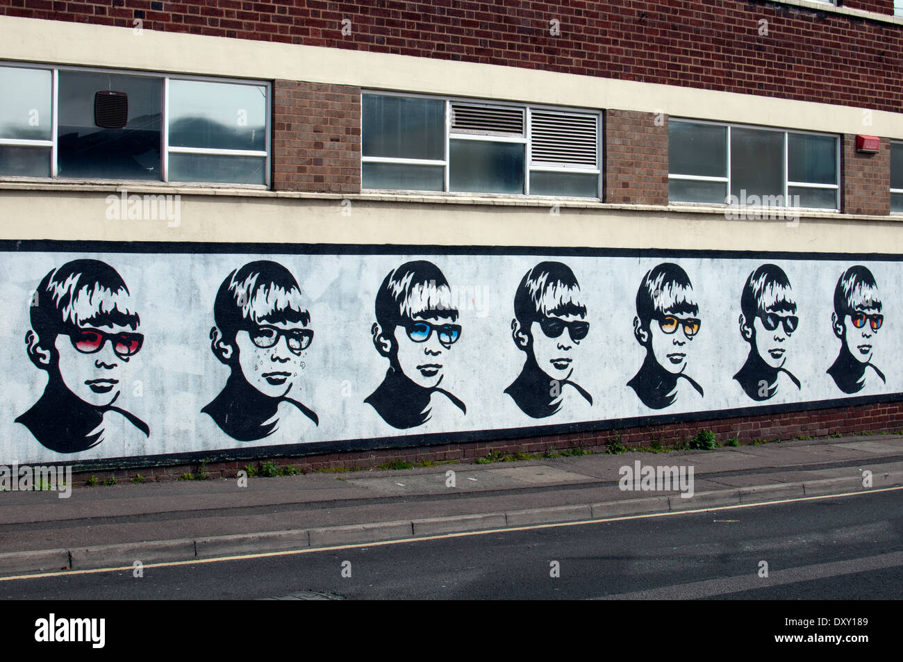 Golden Boy street art, Lower Essex Street, Birmingham, UK Stock Photo