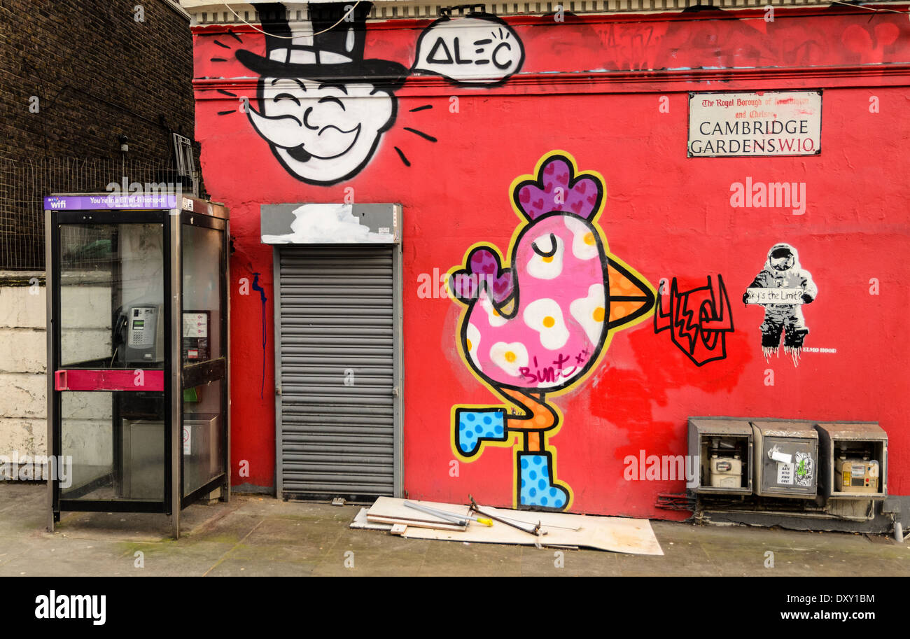Graffiti on a wall in Cambridge Gardens W10, London Stock Photo Alamy