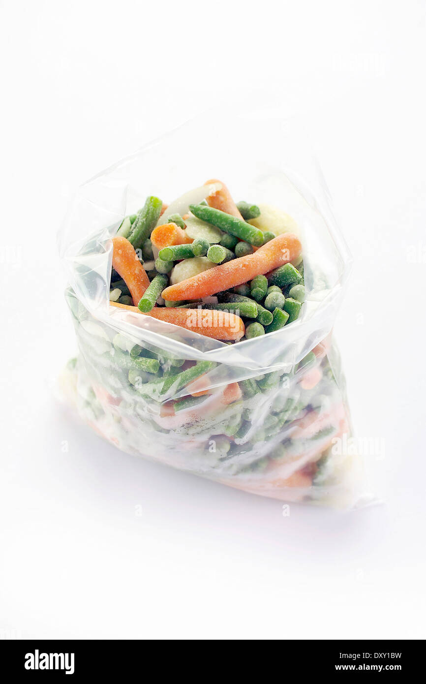 Bag of frozen spring vegetables Stock Photo - Alamy