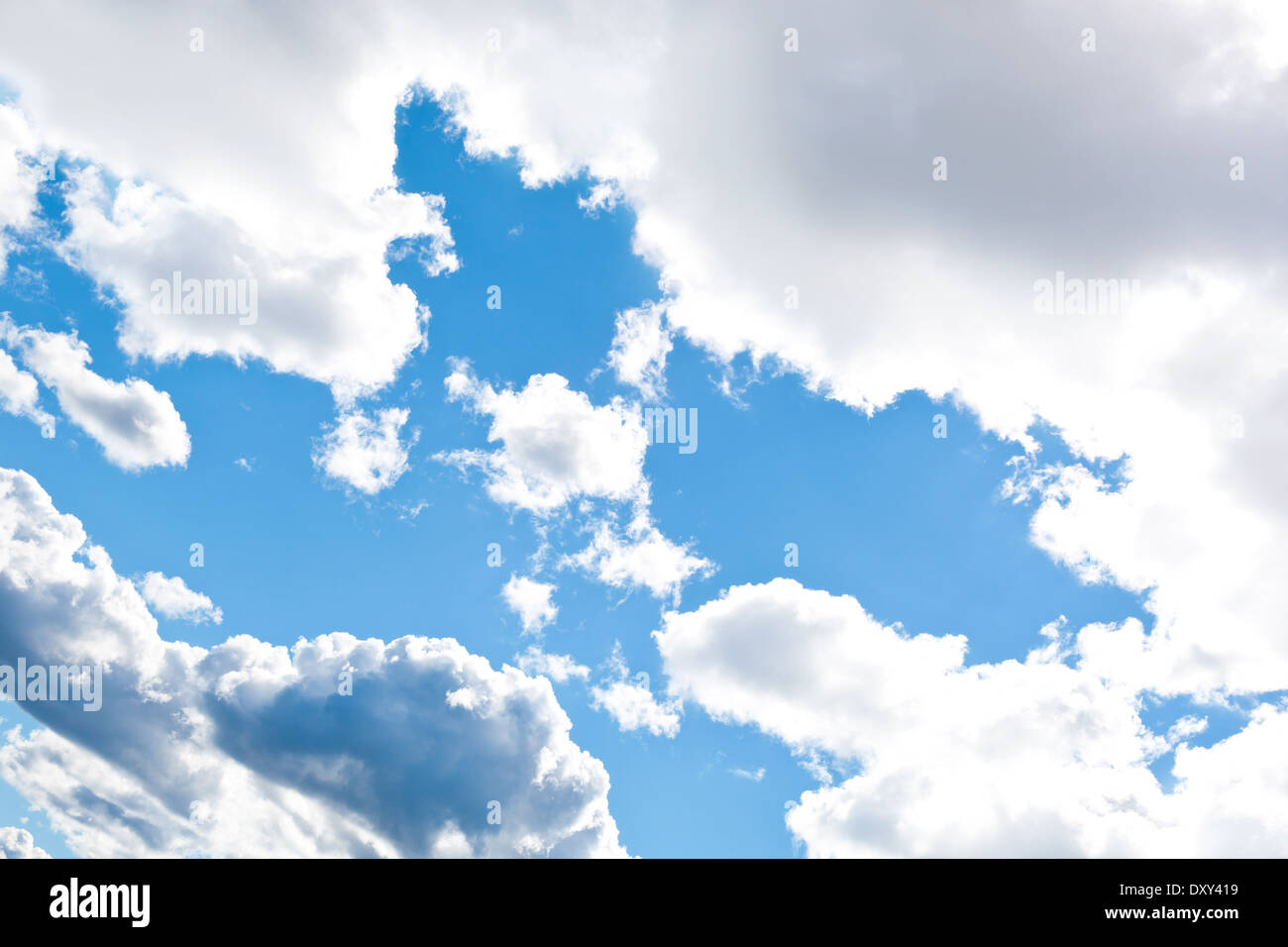 Blue cloudly sky background Stock Photo