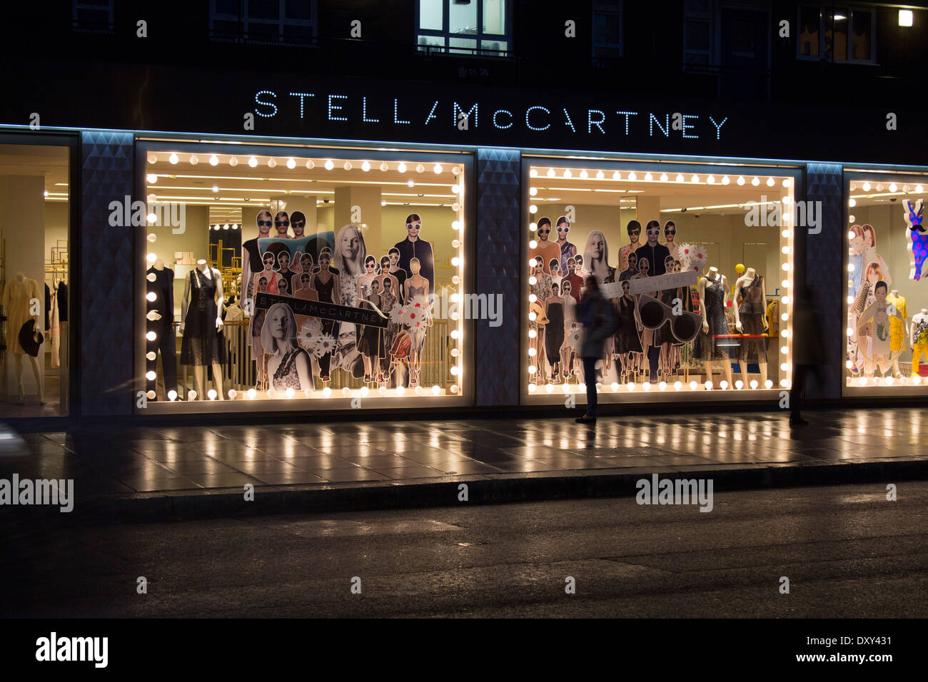 Stella McCartney store on Fulham Road at night London England UK Stock ...
