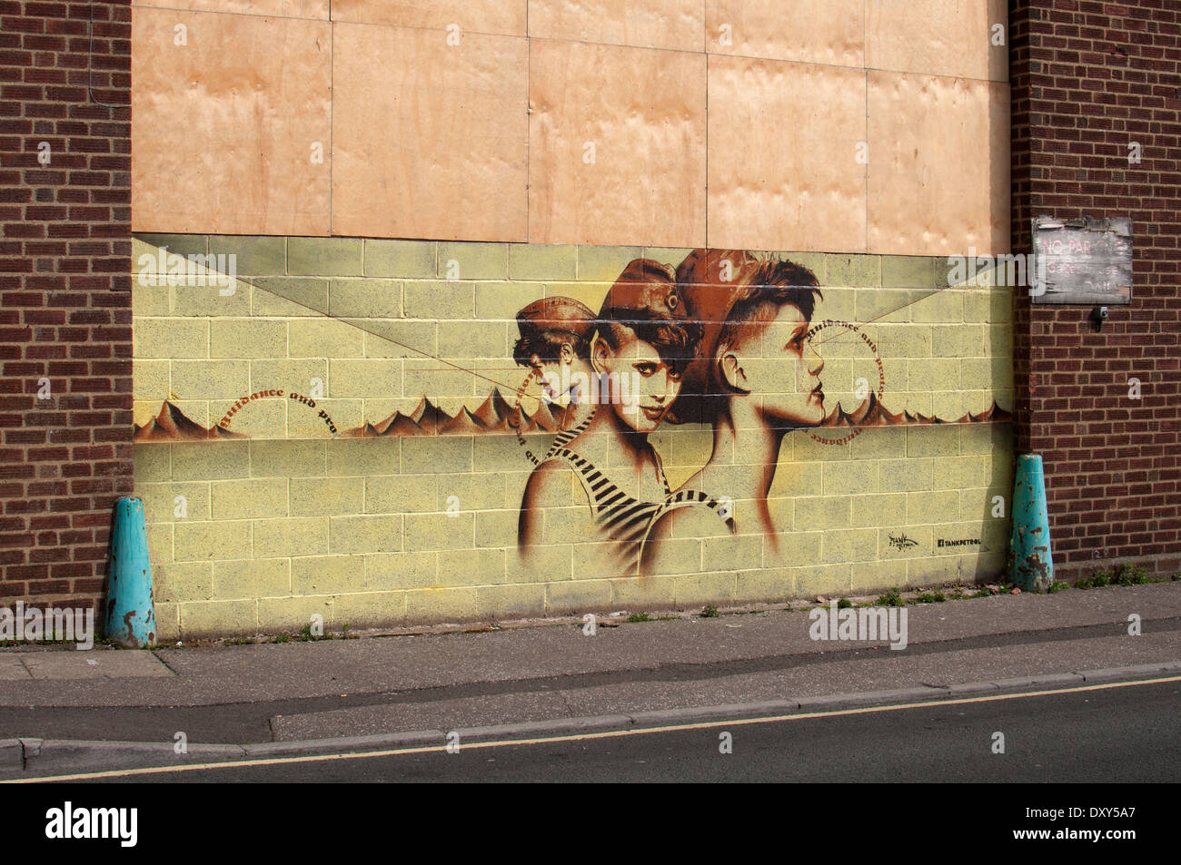 Street art in Lower Essex Street, Birmingham, UK Stock Photo