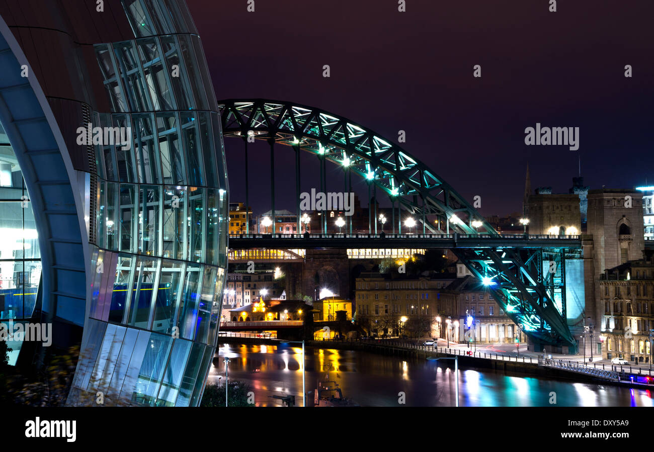 The Sage with a view of the Tyne Bridge in the background Stock Photo