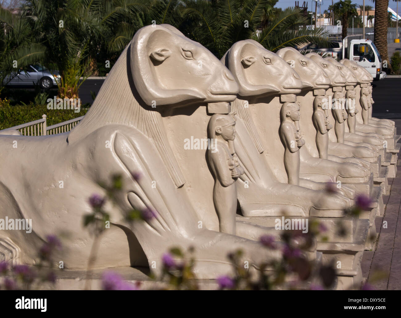 Statues outside the Luxor in Las Vegas Stock Photo Alamy