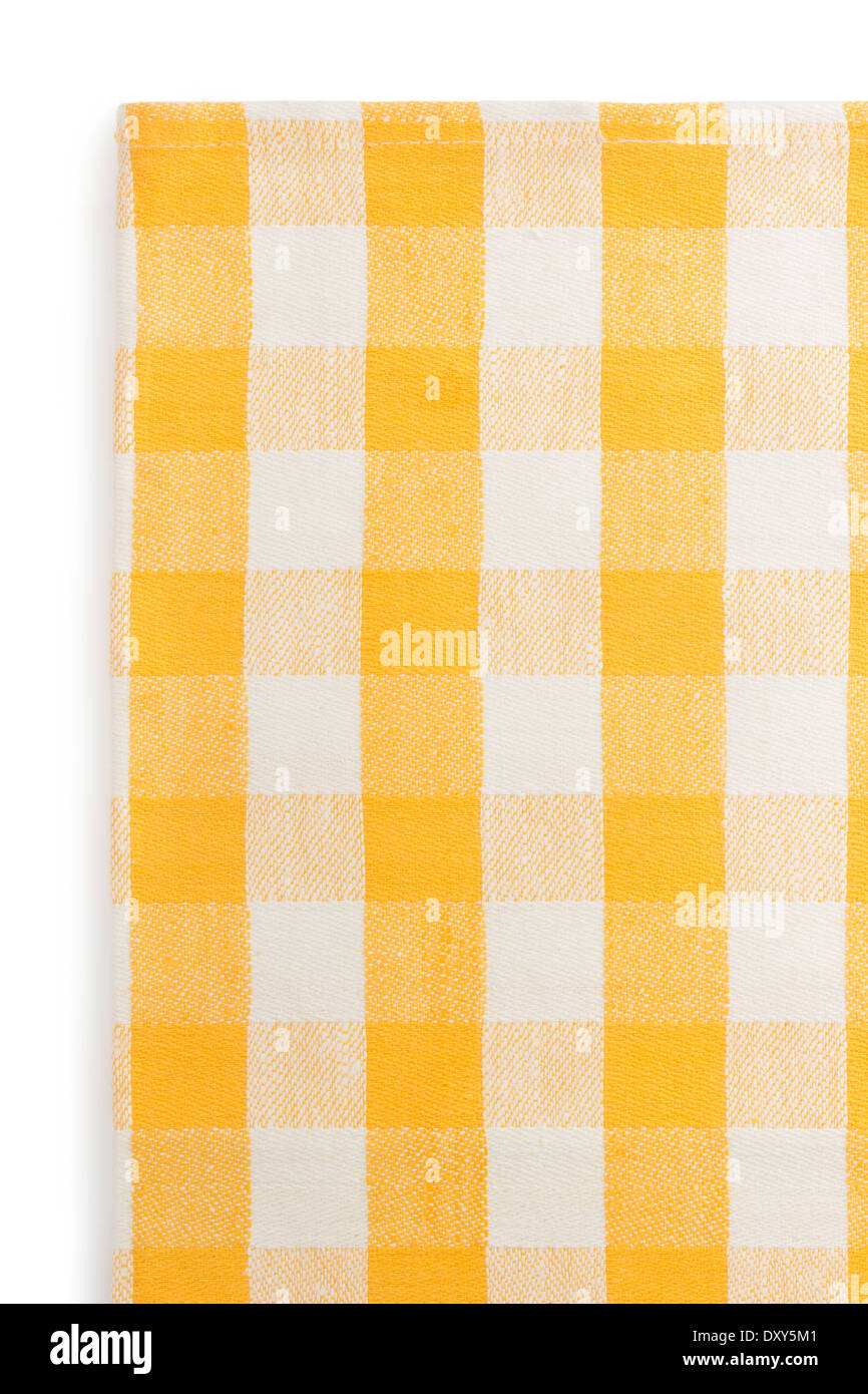 yellow napkin isolated on white background Stock Photo