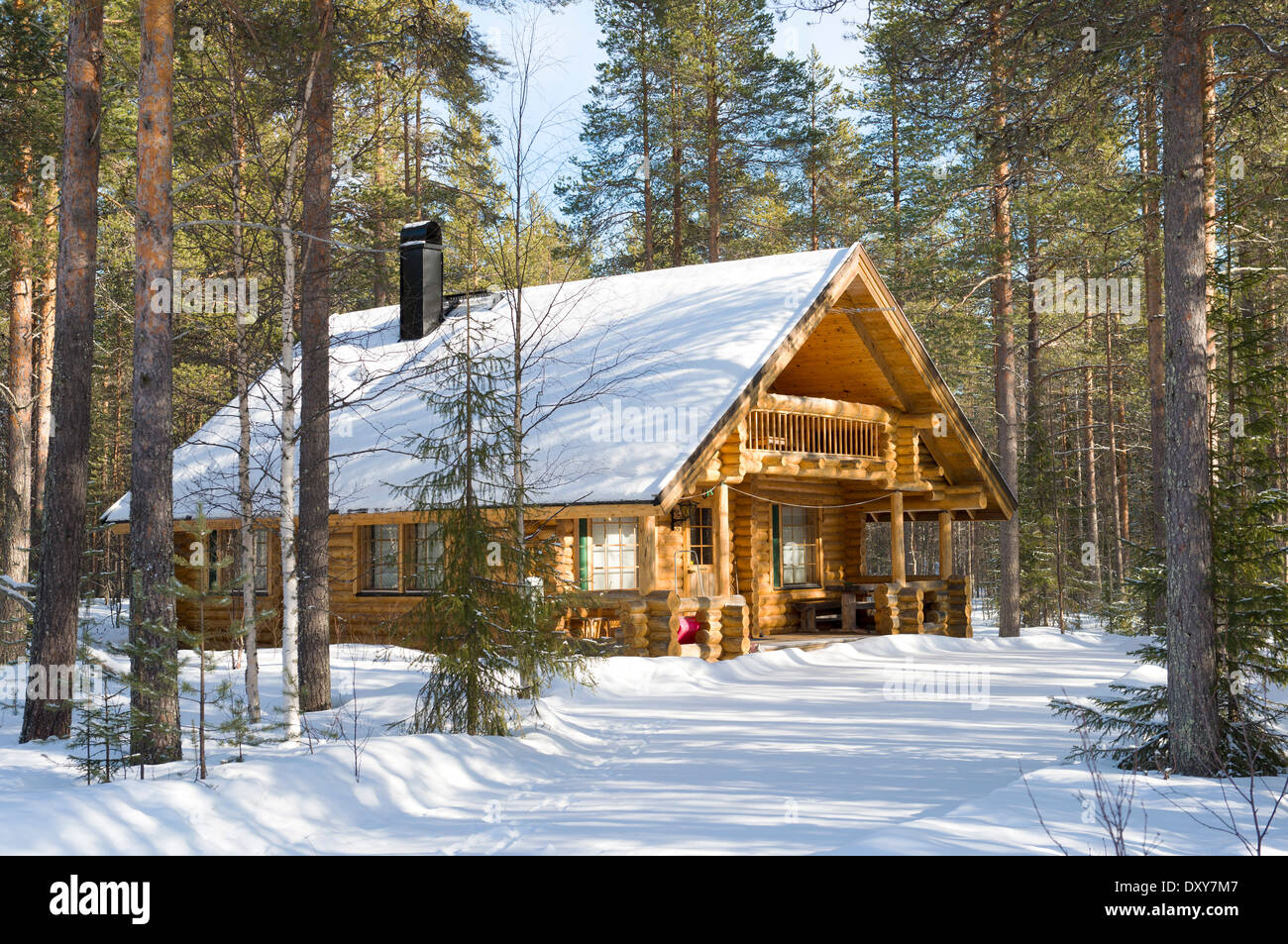 Lapland And Cabin And Winter Stock Photos & Lapland And Cabin And