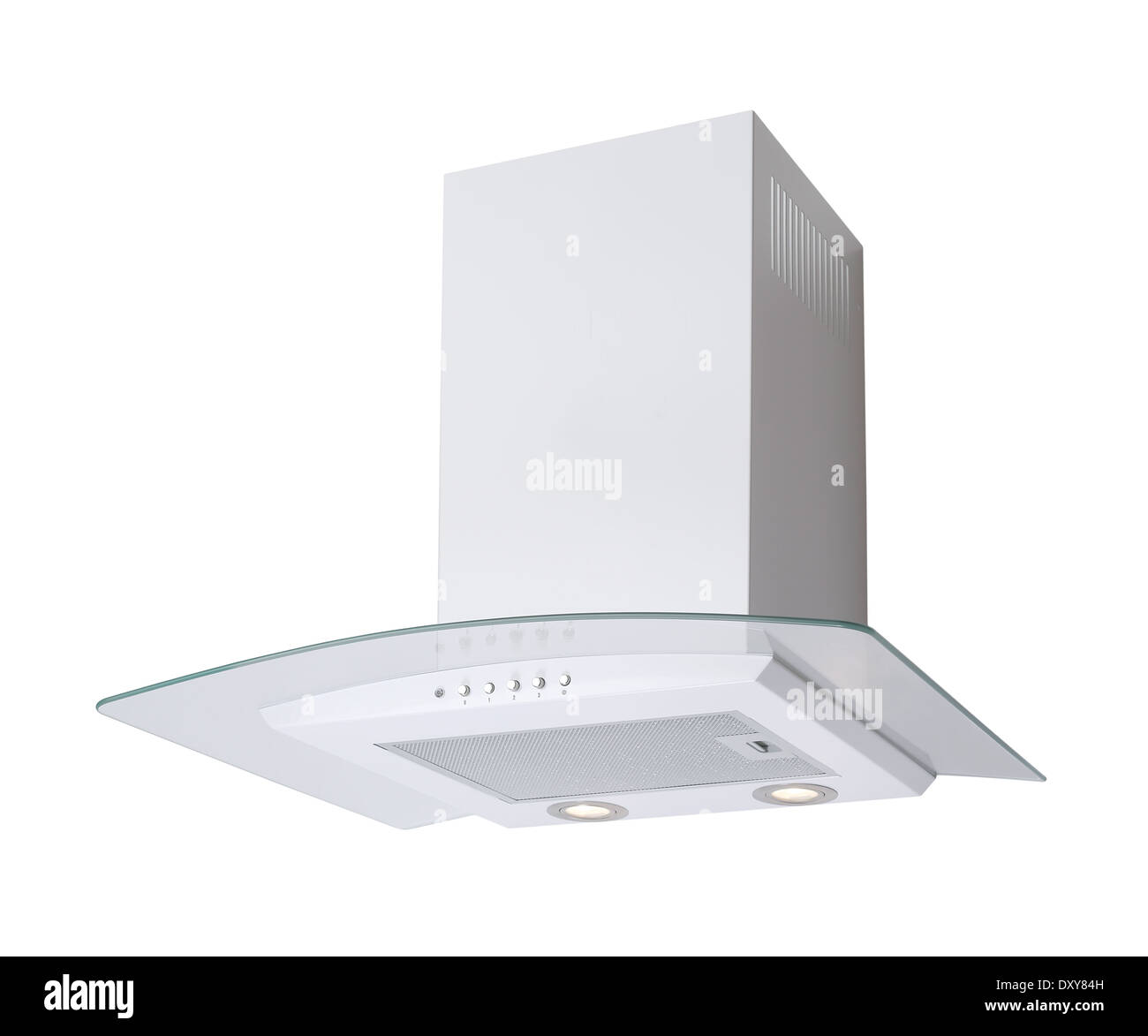 Modern white cooker hood isolated on white Stock Photo Alamy