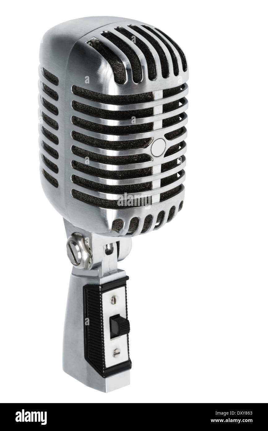 Beautiful old microphone on a white background Stock Photo Alamy