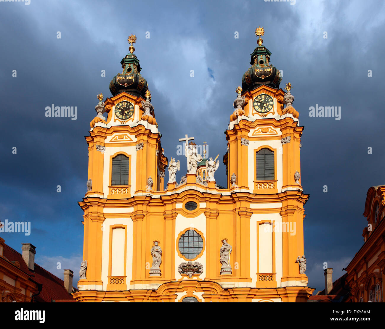 Melk Abbey in the Wachau Valley, a Benedictine abbey founded in 1089 and renovated in 1702 by Jakob Prandtauer Stock Photo