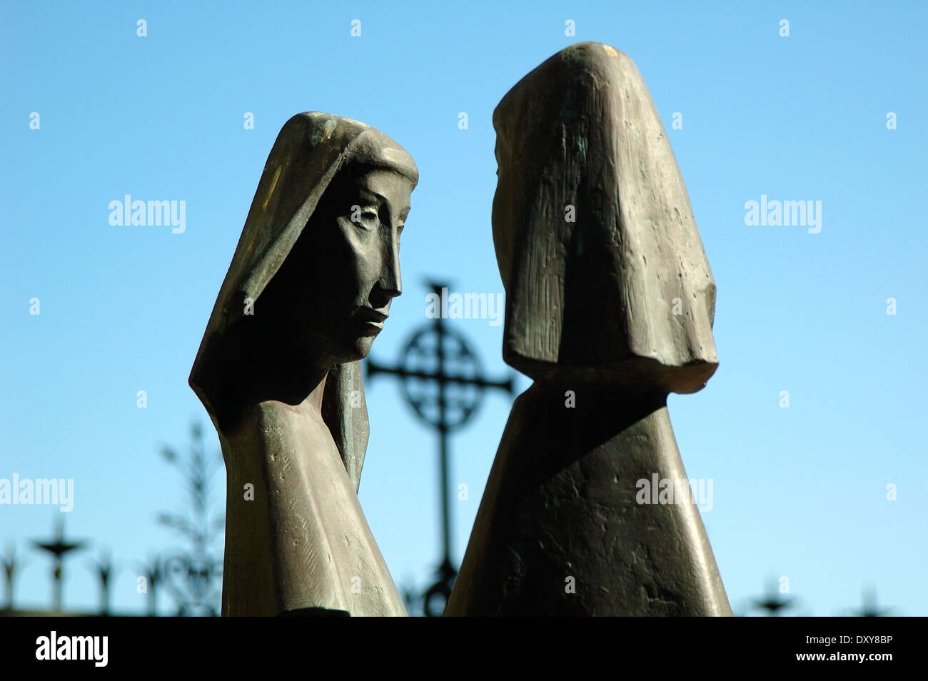 sculpture in the Church of the visitation, Ein karem, Israel Stock Photo