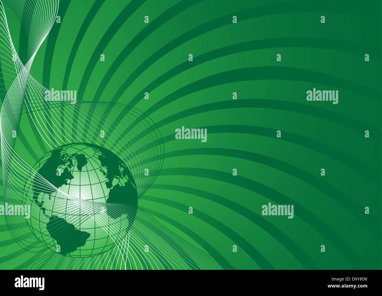 business background with green world globe vector Stock Photo - Alamy
