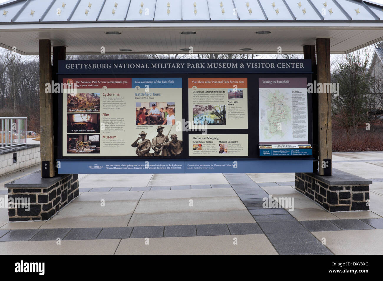 Gettysburg National Military Museum & Visitors Center entrance Stock Photo