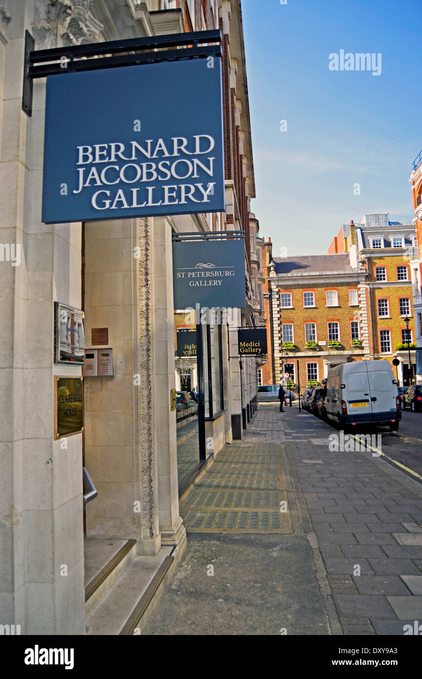Contemporary art galleries on Cork Street, Mayfair, London, England