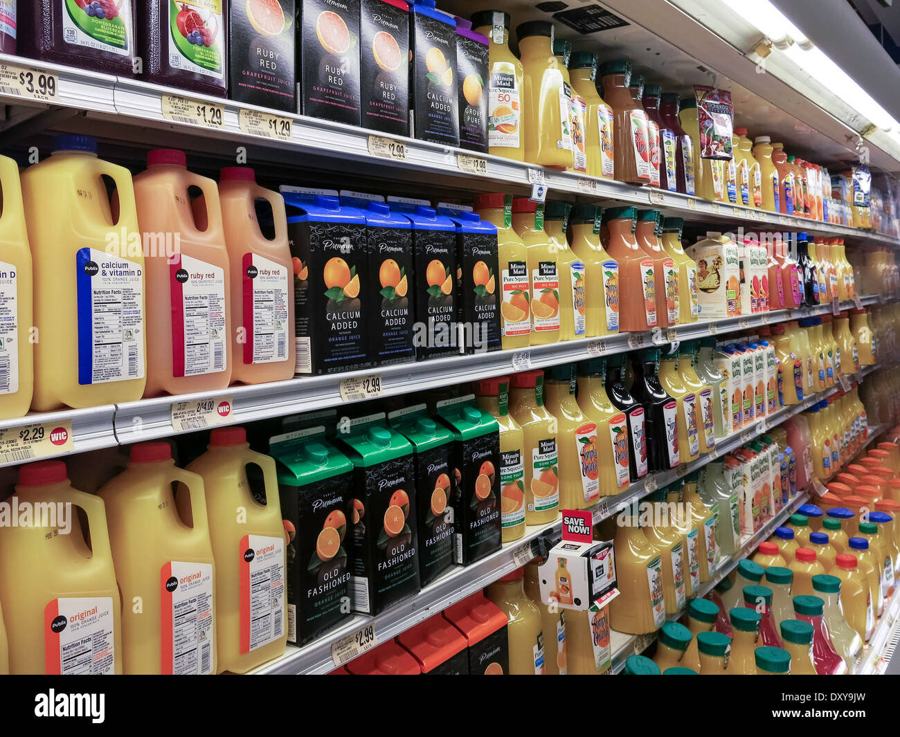 Juices Shelves at Publix Super Market in Tampa, Florida Stock Photo Alamy