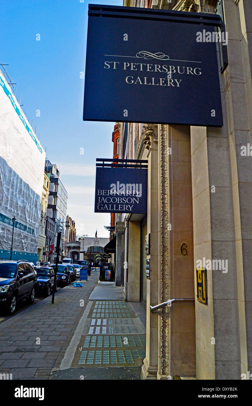 Contemporary art galleries on Cork Street, Mayfair, London, England