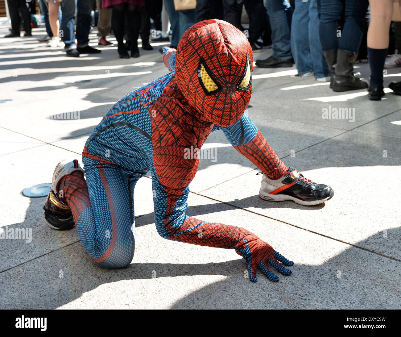 The Amazing Spider Man 2 Rise Of Electro Press Conference Mar 31 14 Tokyo Japan Japanese Boy In A Spider Man Costume Poses For Camera Before The Press Conference For The Amazing The Amazing Spider Man 2 Rise Of Electro Press Conference Mar 31 14 Tokyo Japan Japanese Boy In A Spider Man Costume Poses For Camera Before The Press Conference For The Amazing