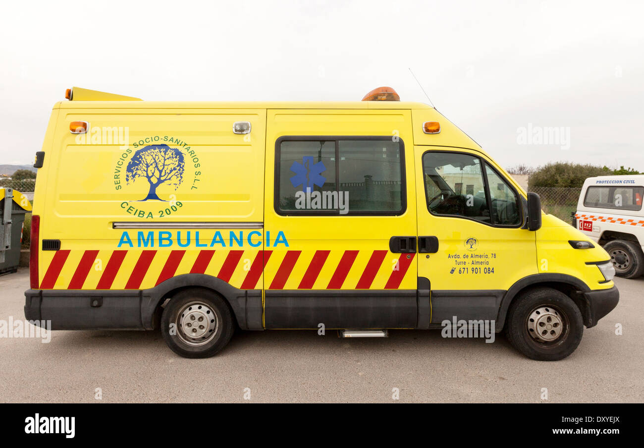 Spanish ambulance, part of the health service, Andalusia, Spain Europe Stock Photo Alamy