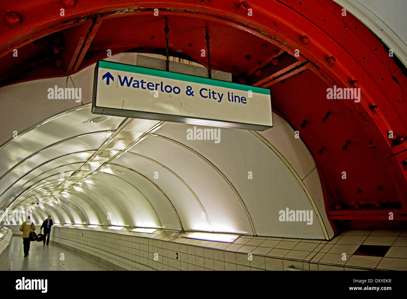 Tunnel leading to the Waterloo & City Line, Bank, City of London ...